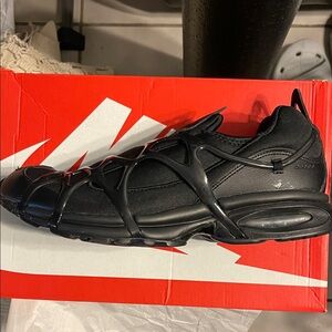 Nike Men's Black Sneakers with Unique Overlay